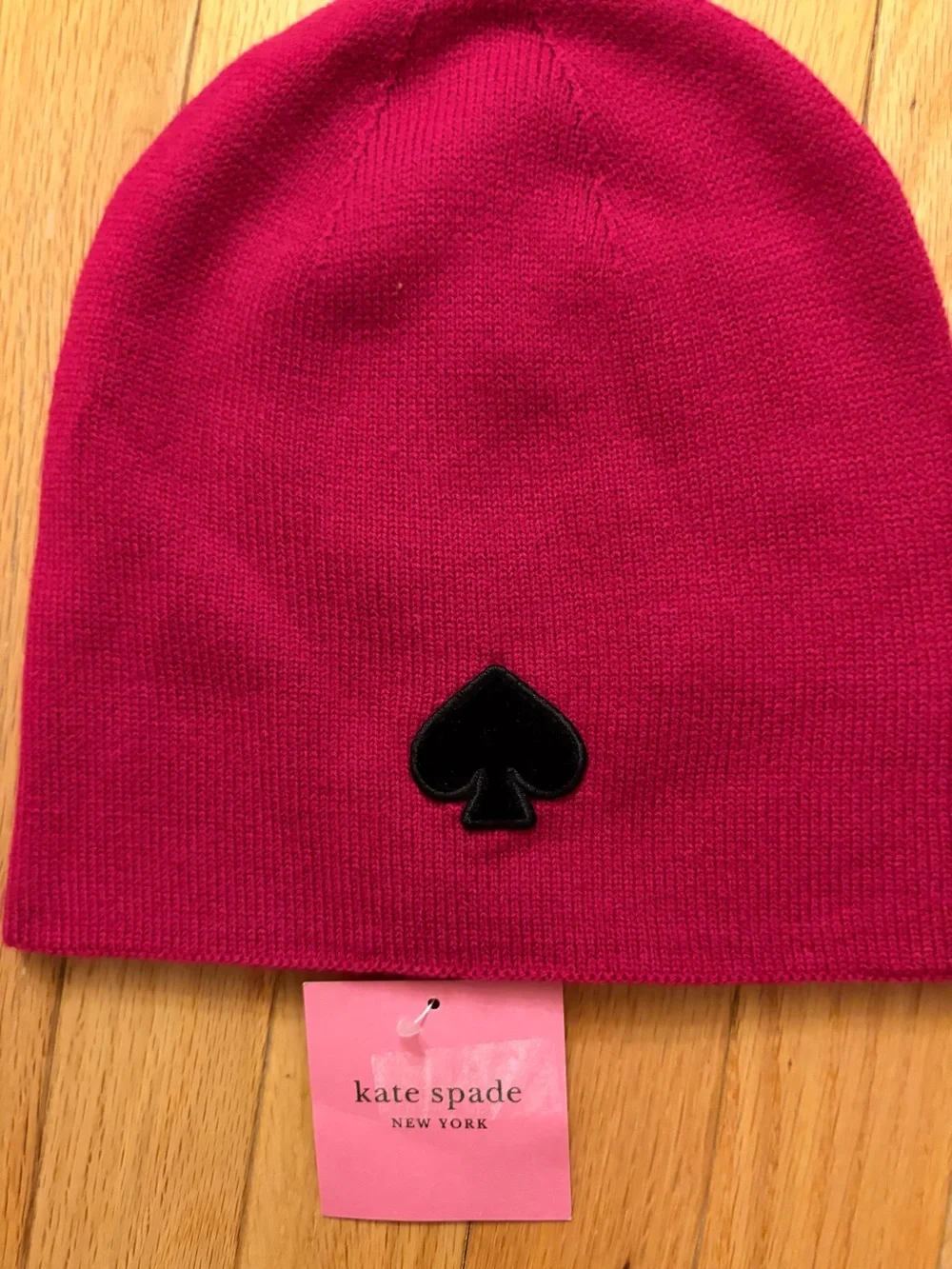 kate spade Hot Pink Beanie with Striped Touchscreen Gloves